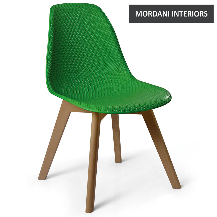 Esme Green Cafe Chair With Brown Legs 